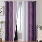 Purple and Greyish White Ombre Blackout Curtains by ESTELARTEXTILER