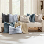 decorUhome Fall Faux Fur Throw Pillow Covers 26x26 Set of 2 Grey White | - Image 5