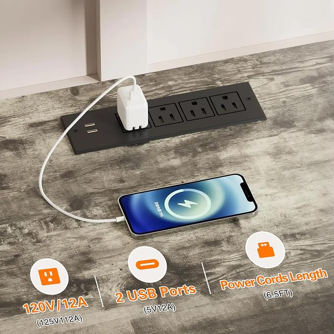VECELO TV Stand with Power Outlets - Image 7