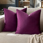 GIGIZAZA Velvet Pillow Covers 16x16 Decorative Pillows Pack of 2 Purple | Throw - Image 7