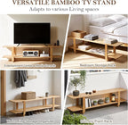 Tiita Bamboo TV Stand for 55 Inch TV, Entertainment Center - Image 5