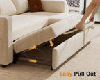 Sunny Heart 106" U Shaped Sectional Sleeper Sofa Bed - Image 9