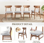 P PURLOVE Modern 3 Piece Table Set, Triangular Table and 2 Curved Wood Chairs - Image 6