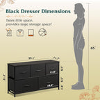 WLIVE Dresser for Bedroom with 5 Drawers, Wide Chest of Drawers, Fabric Dresser - Image 3