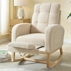 NIOIIKIT Modern Nursery Rocking Chair, Teddy Upholstered Rocking Chair by NIOIIKITFURNITURE