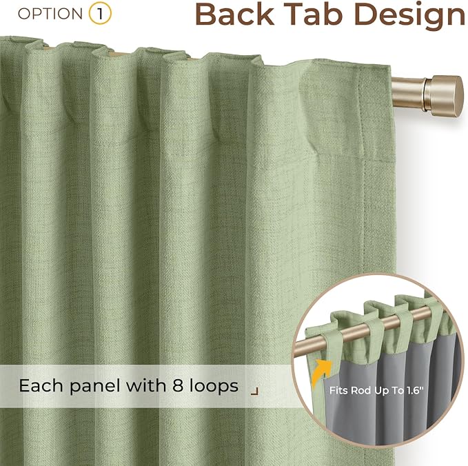 INOVADAY 100% Blackout Linen Curtains - Image 3