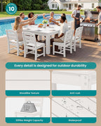 SERWALL Outdoor Dining Set for 8 – HDPE Patio Set - Image 2