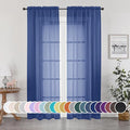 Sheer Curtains 84 Inches Long 2 Panels Set by OWENIE