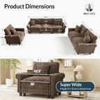 HERA'S HOUSE 3 Pieces Modular Sectional Sofa Sets, Oversized Couch Set - Image 2