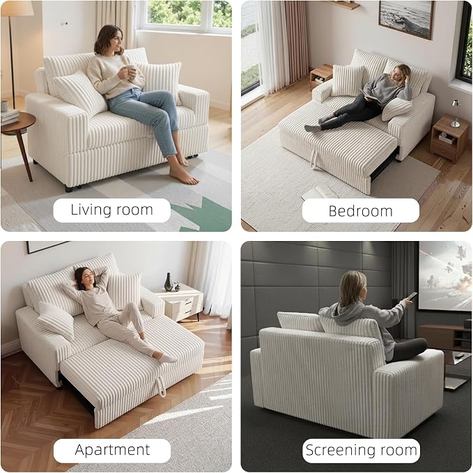 3 in 1 Convertible Sofa Bed，52.8" Pull Out Couch - Image 7