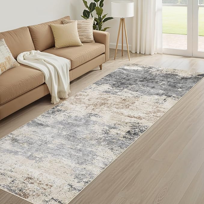 LOONGRUG Runner Rug 3x8 Washable Non-Slip Kitchen Neutral Modern Rug | Abstract - Image 8