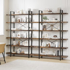 OtterOasis Bookshelf Set of 2, Heavy Duty 6-Tier Industrial Bookcase, 120lbs by OtterOasis