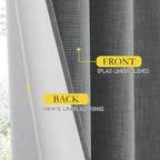NICETOWN 100% Blackout Linen Texture Curtains 80 inches Long, Dove Grey - Image 5