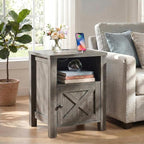 Marsail Farmhouse Nightstand, Wood Bedside Table - Image 4