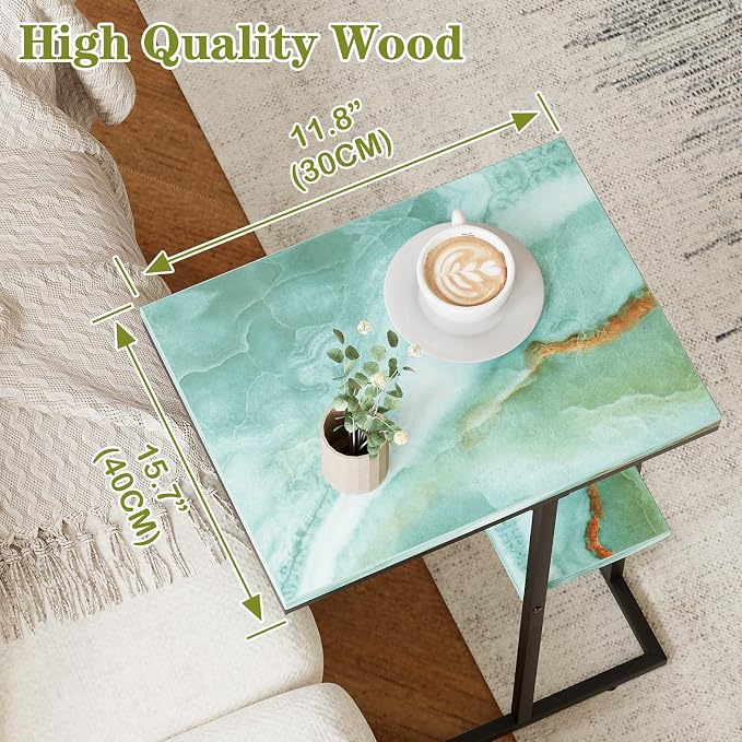 C Shaped End Side Table, Couch Sofa Table - Image 3