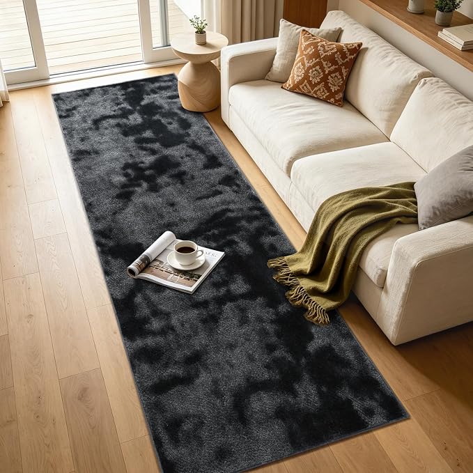 2x6 Tie-dye Dark Grey Runner Rug Washable Non-Slip - Image 7