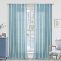 Semi Sheer Linen Curtains for Living Room 84 inch Length 2 Panels | Light by LAMIT