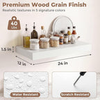 12 inch Deep Floating Shelves for Wall, 24 inch Wide Engineered Wood Wall - Image 2