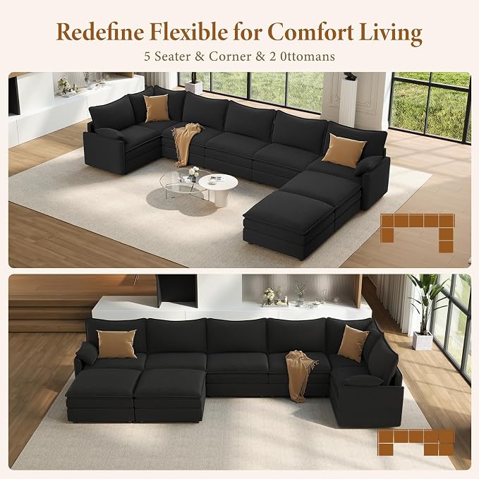 Vesgantti Large Modular Sectional Sofa, Big Comfy Cloud Couch - Image 7