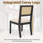 Westice Rattan Dining Chairs Set of 2, Farmhouse Natural Dining Room Chairs - Image 7