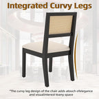 Westice Rattan Dining Chairs Set of 4, Farmhouse Natural Dining Room Chairs - Image 7