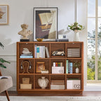 Joaxswe 12 Cube Storage Organizer, Wood Floor Standing 3-Tier Cubby Bookcase - Image 2