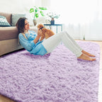 Purple Rugs for Girls Bedroom 6x9 Ft Fluffy Living Room Area Rugs, Soft Bedside - Image 7