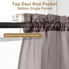 Chyhomenyc Chocolate Brown Sheer Curtains 30 inch Length 2 Panels, Light - Image 3