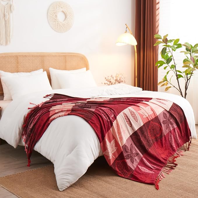 Bohemian Chenille Jacquard Tassel Throws - Image 3