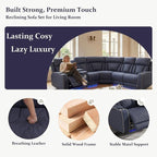 Power Recliner Sectional Sofa, L-Shaped Living Room Furniture Set, Reclining - Image 5