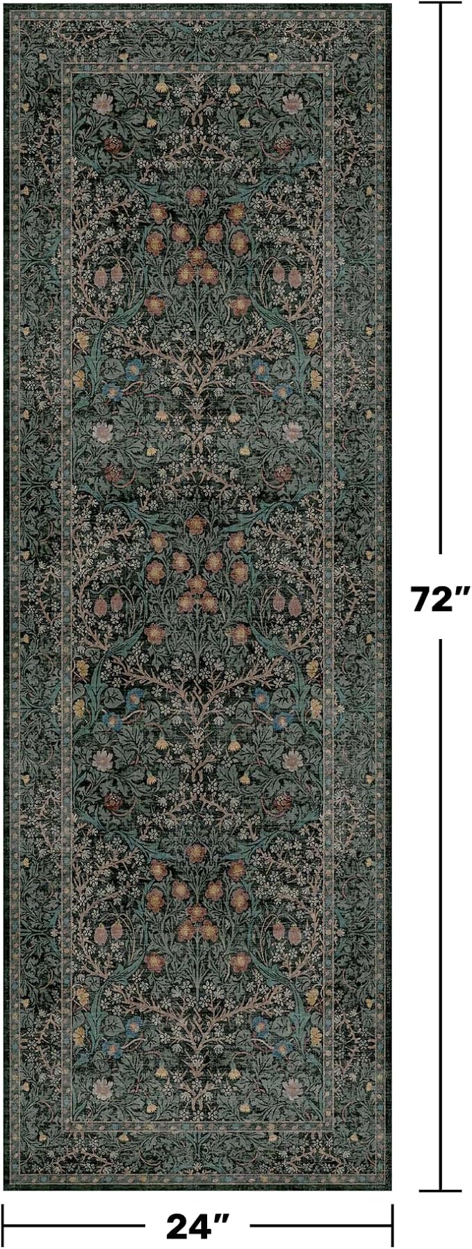 Non Slip 2x6 Kitchen Runner Rug Washable, Rubber Backed Bathroom Runner - Image 2