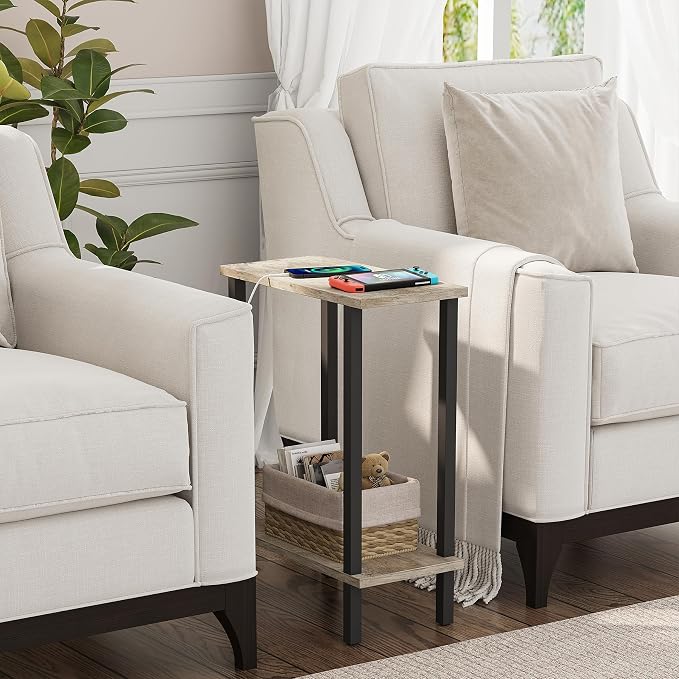 TUTOTAK Small Side Table, Narrow End Table, Skinny Sofa Table, Slim Nightstand - Image 5