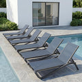 Patio Chaise Lounge Chairs Set of 6, All-Weather Aluminum Pool Loungers by PatioKingdom