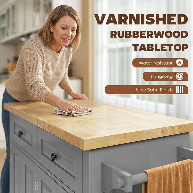 HOMCOM Kitchen Island Cart - Image 3