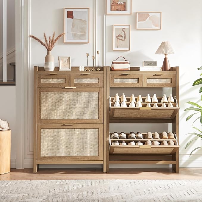 HOKYHOKY Rattan Shoe Storage Cabinet - Image 6