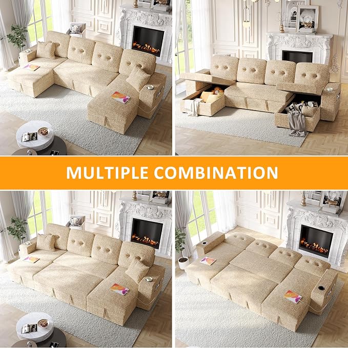 Modular Sectional Sleeper Sofa Bed, Couches - Image 7