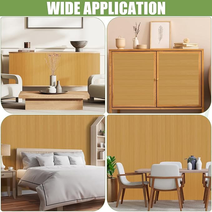 2 Pack Bamboo Wall Panel for Interior Wall Decor, Renewable Pole Wrap - Image 6
