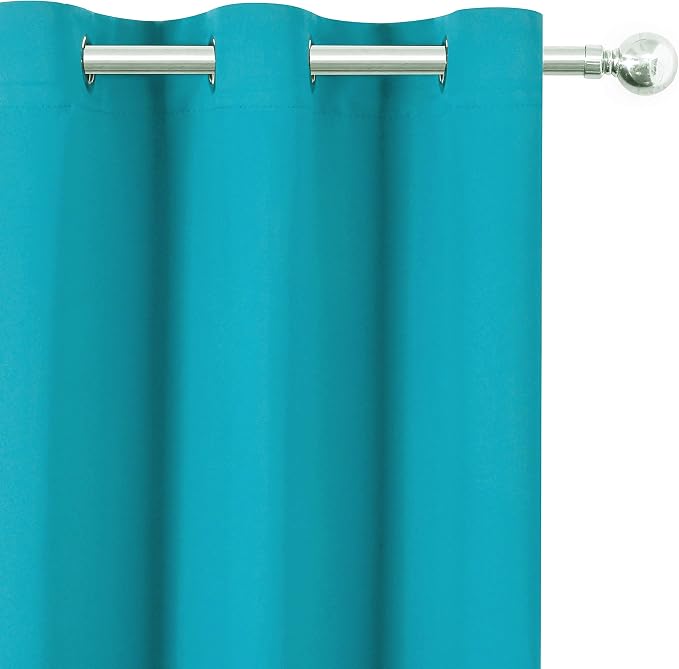 Teal Blackout Curtains 40 x 63 Inch Length/Set of 2 Curtain Panels/Thermal - Image 7