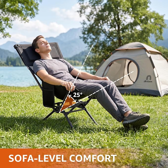 Armless Rocking Camping Chair for Adults, Portable Folding Outdoor Rocker - Image 2