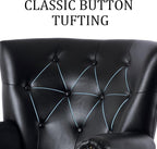 Modern Faux Leather Accent Chair, Upholstered Mid-Century Armchair - Image 6
