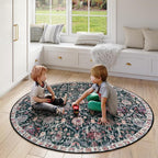Lahome Moroccan Washable Round Rugs, Non-Slip Soft Round Rug 4ft Ultra-Thin | - Image 5