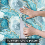 HOMETITUTE Teal Agate Marble Wallpaper Peel and Stick Blue Stone Pattern - Image 9