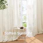 BGment Linen Kitchen Window Curtains Over Sink, 36 Inch Length Cafe Drapes | - Image 4