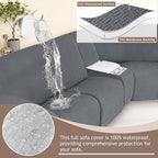 ALIECOM 100% Waterproof Recliner Sectional Couch Covers L Shape Stretch Corner - Image 4