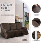 ANARACHON Leather Look Recliner Couch Cover, 8-Pieces Stretch Recliner Sofa - Image 5