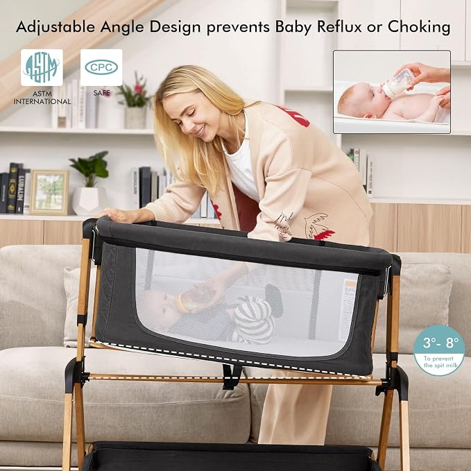 TotRun Bassinet Bedside Sleeper, Rocking Bassinets - Image 3