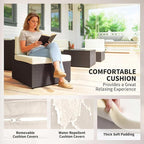 Outsunny 7 Piece Patio Furniture Set, Wicker Outdoor Sectional Sofa Set - Image 5