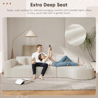 Merax 140" Curved Polyester Sectional Sofa Set, Modern Cloud Couch - Image 4