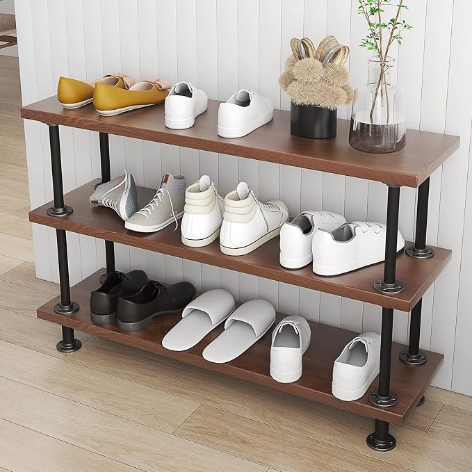 MUZIK 3-Tier Industrial Pipe Table Leg Set, Iron Base Legs Rustic Iron Pipe - Image 7