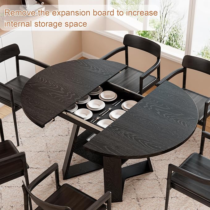 43.3in-59in Extendable Round Dining Table - Image 5